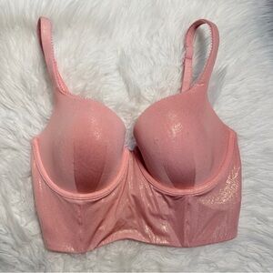 Victoria's Secret Pink Gold Glitter Bustier Bra Top